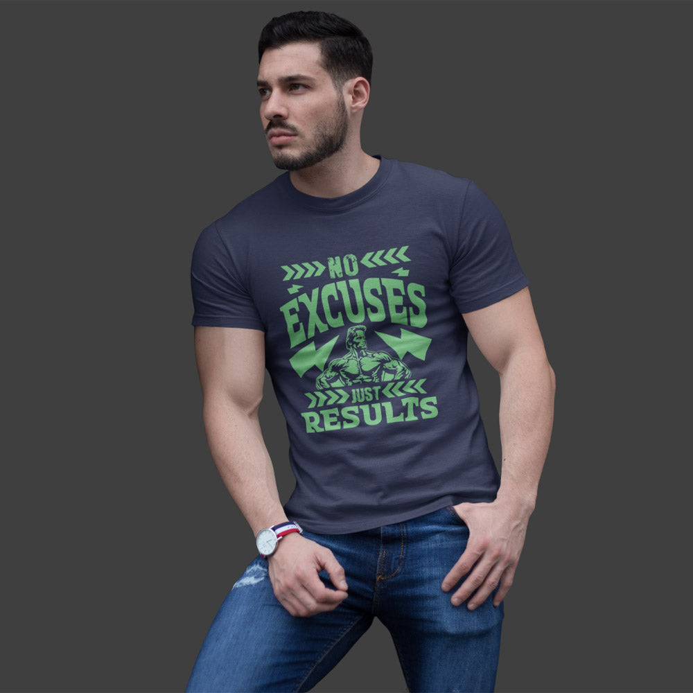 No Excuses Just Results Gym Tee for Men