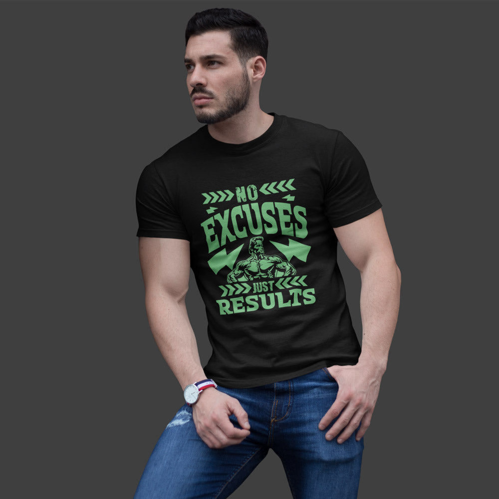 No Excuses Just Results T-Shirt for Men