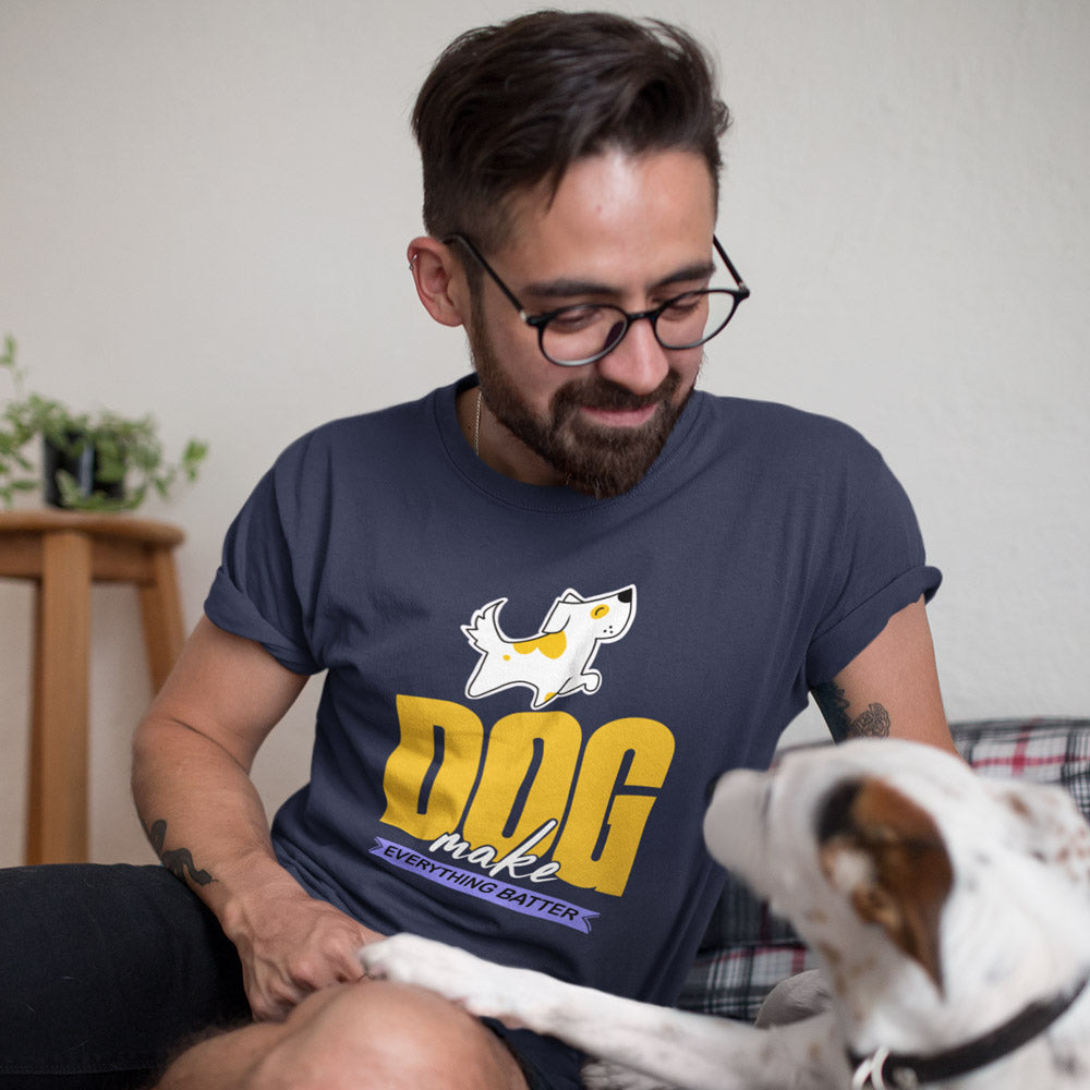 Man dog themed t shirts