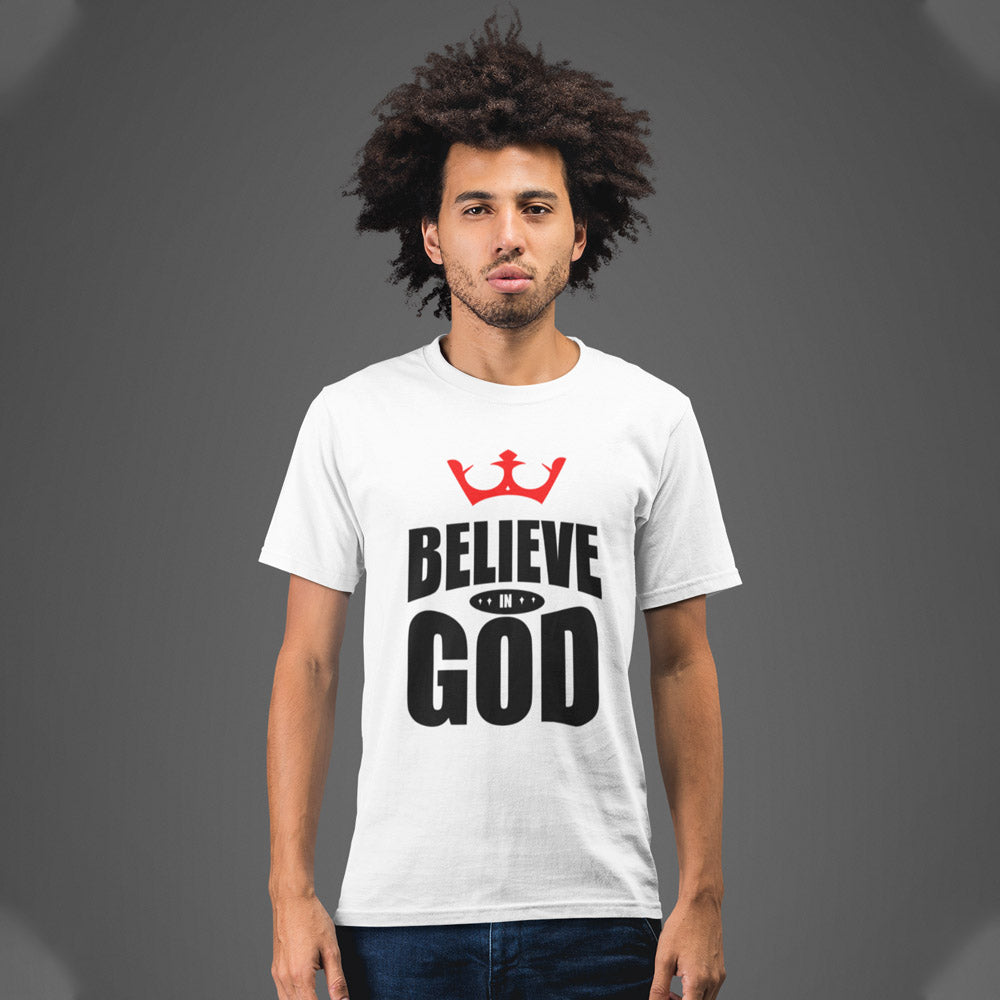 Believe In God Christian Themed Men T-shirt