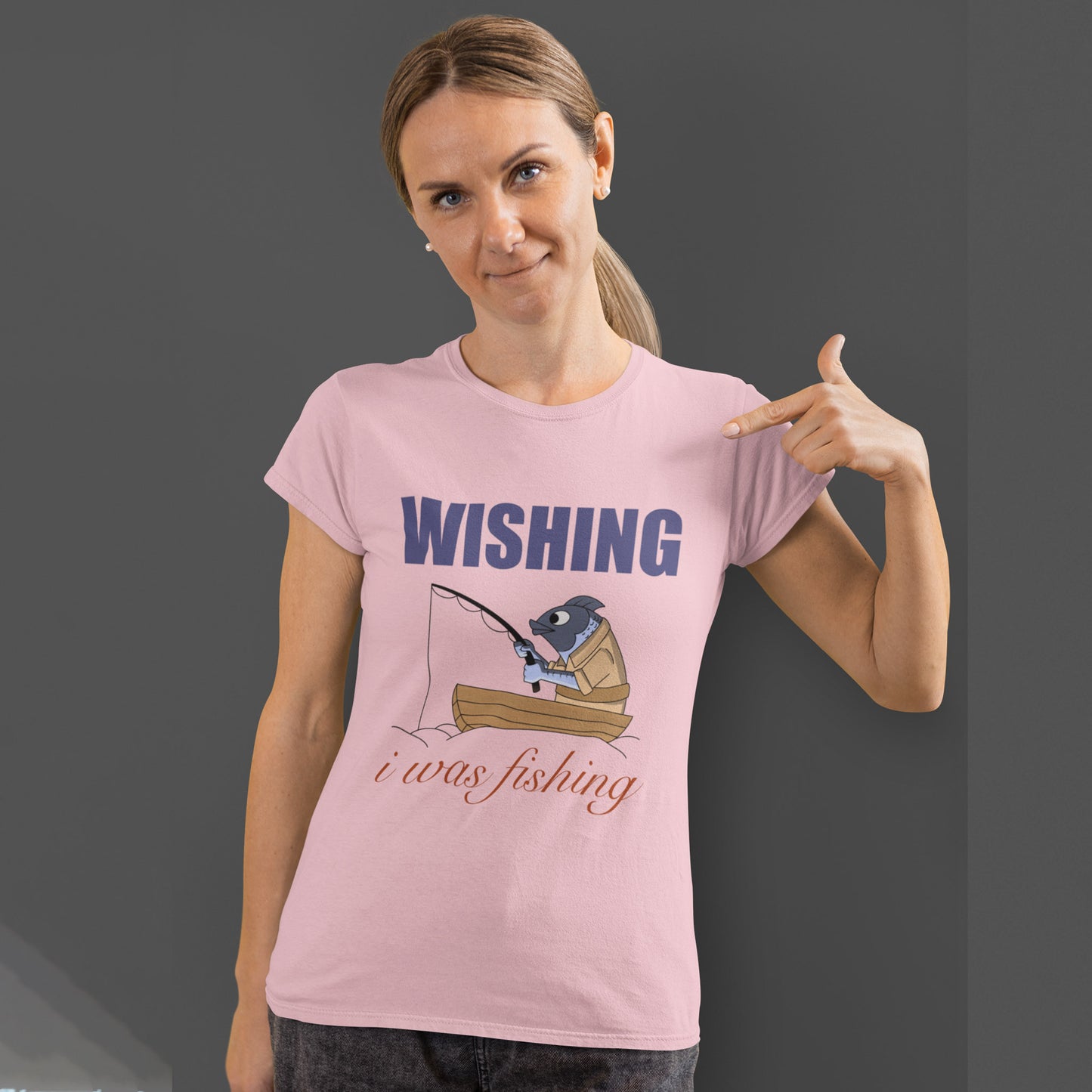 Wishing I Was Fishing Women Fishing T shirt