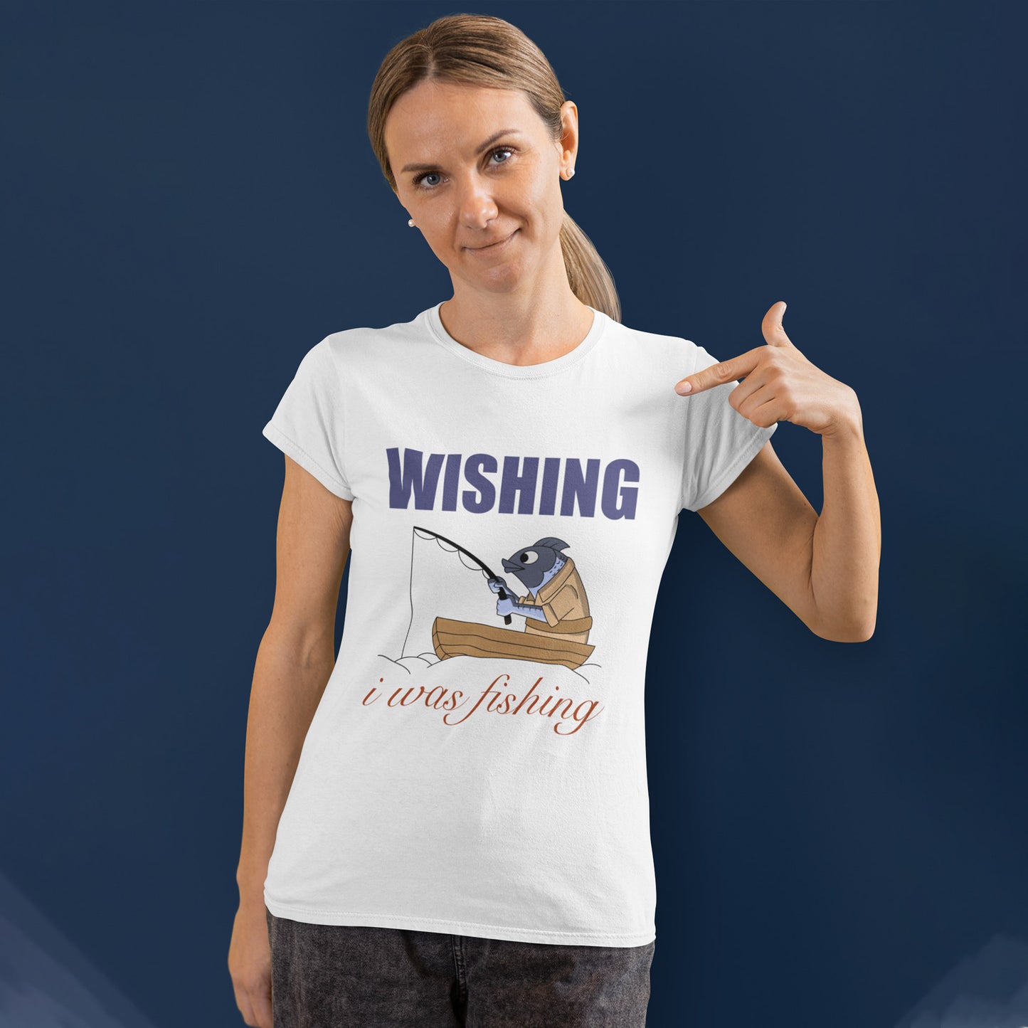 Wishing I Was Fishing Women Fishing T shirt