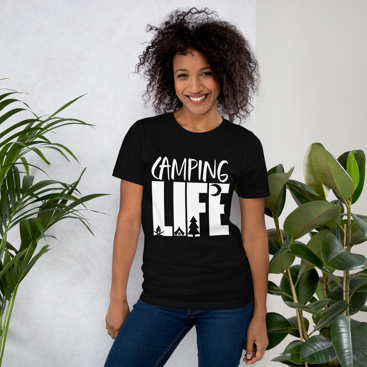 Camping life cotton t shirts for women