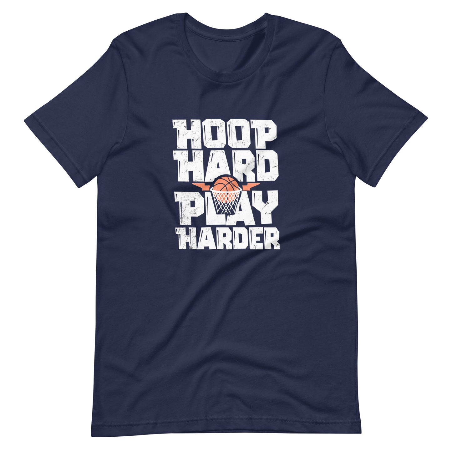 Hoop Hard Play Harder slogan T-shirt