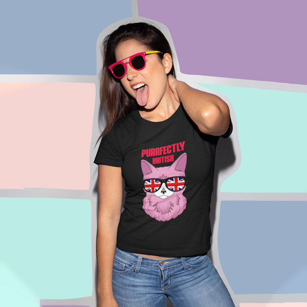 Quirky England Cat T-shirt