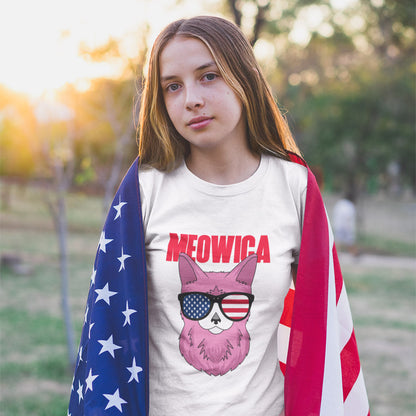 USA flag cat t-shirt design