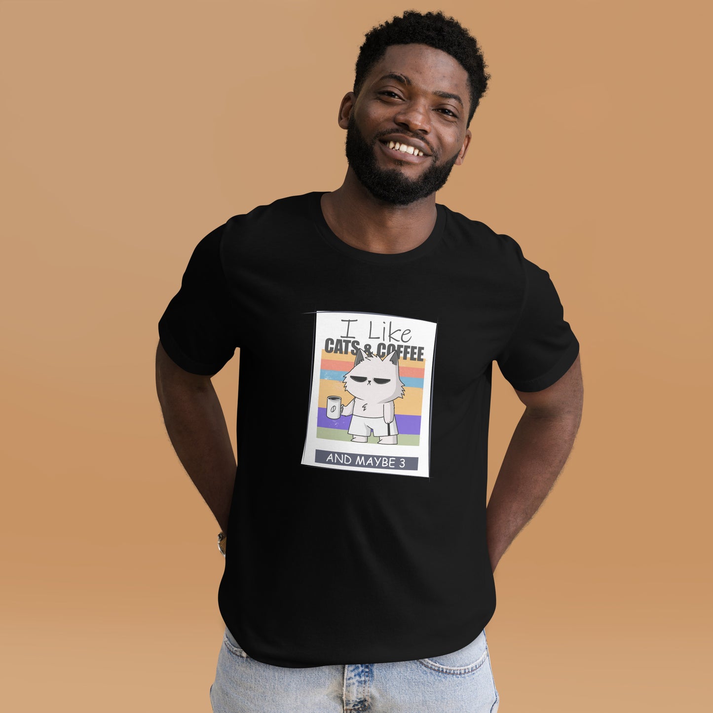 Cats books coffee t shirt