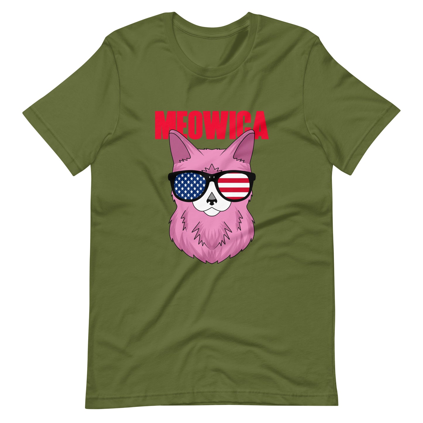 Unique USA flag cat t-shirt